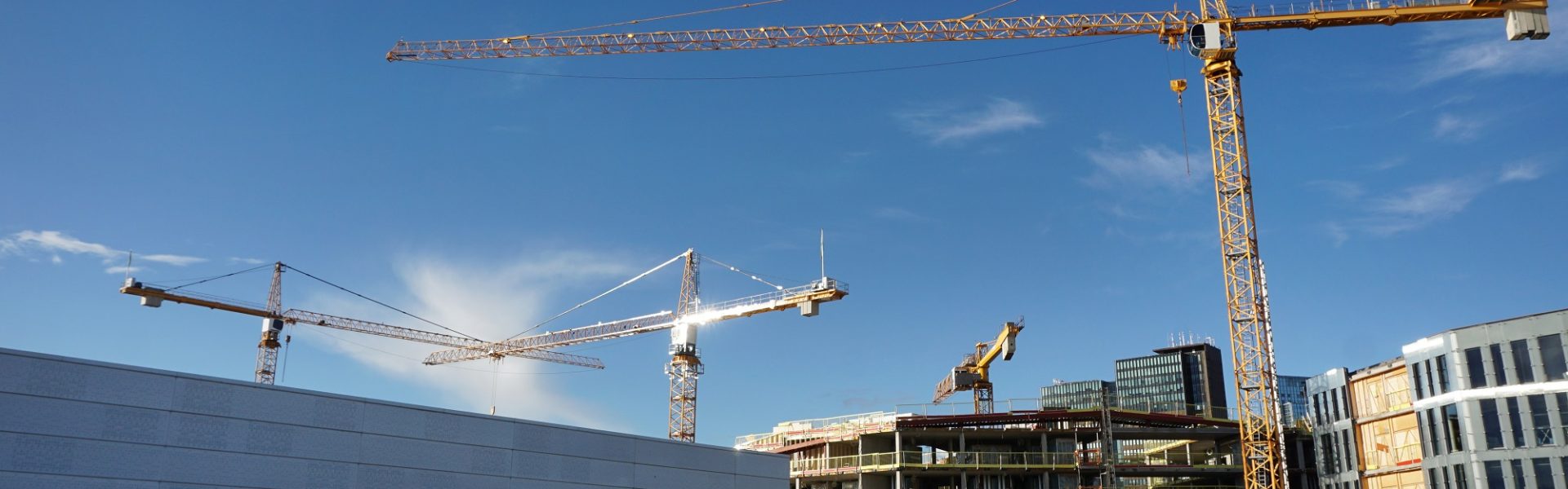Cranes in a construction site